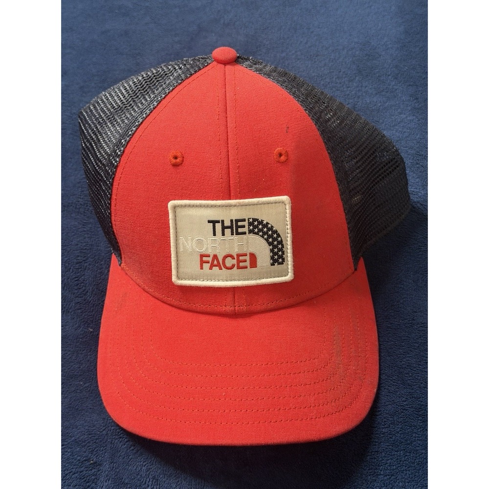 The North Face Red White Blue USA Flag Snapback Trucker Hat Mens Baseball Cap